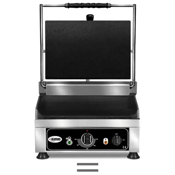 Contact-/Paninigrill | Enkel | Glad Oppervlak 250x250 (Gietijzer) | 50°C/300°C | 1.75kW (230V) | 290x440x300(h)mm