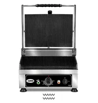 GMG Contact-/Paninigrill | Enkel | Gegroefd Oppervlak 360x270 (Gietijzer) | 50°C/300°C | 2.5kW (230V) | 410x500x300(h)mm