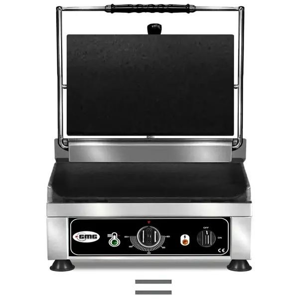 Contact-/Paninigrill | Enkel XL | Glad Oppervlak 450x270 (Gietijzer) | 50°C/300°C | 3kW (230V) | 510x500x300(h)mm