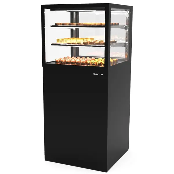 Koelvitrine | INTEGRA | Zwart | +2°C/+6°C | Geforceerd | 3 Niveaus | Vochtigheid Instelbaar | Wielen (Geremd) | 600x600x1400(h)mm