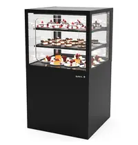 SAYL Koelvitrine | INTEGRA | Zwart | +6°C/+10°C | Geforceerd | 3 Niveaus | Zelfbediening | Touchscreen | Wielen (Geremd) | 600x600x1100(h)mm