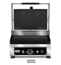 GMG Contact-/Paninigrill | Enkel XL | Glad/Gegroefd Oppervlak 450x270 (Gietijzer) | 50°C/300°C | 3kW (230V) | 510x500x300(h)mm