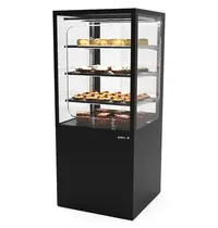 SAYL Koelvitrine | INTEGRA | Zwart | +6°C/+10°C | Geforceerd | 4 Niveaus | Zelfbediening | Touchscreen | Wielen (Geremd) | 600x600x1400(h)mm