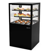 SAYL Koelvitrine | INTEGRA | Zwart | +2°C/+6°C | Geforceerd | 3 Niveaus | Touchscreen | Wielen (Geremd) | 600x600x1100(h)mm