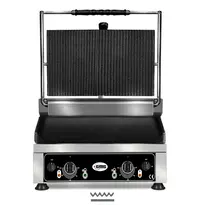 GMG Contact-/Paninigrill | Enkel XL | Glad/Gegroefd Oppervlak 450x270 (Gietijzer) | 50°C/300°C | 3kW (230V) | 510x500x300(h)mm