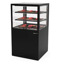 SAYL Koelvitrine | INTEGRA | Zwart | +2°C/+6°C | Geforceerd | 3 Niveaus | Vochtigheid Instelbaar | Wielen (Geremd) | 600x600x1100(h)mm
