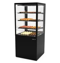 SAYL Koelvitrine | INTEGRA | Zwart | +2°C/+6°C | Geforceerd | 4 Niveaus | Vochtigheid Instelbaar | Wielen (Geremd) | 600x600x1400(h)mm
