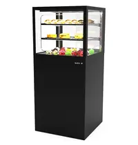 SAYL Koelvitrine | INTEGRA | Zwart | +6°C/+10°C | Geforceerd | 3 Niveaus | Zelfbediening | Touchscreen | Wielen (Geremd) | 600x600x1400(h)mm