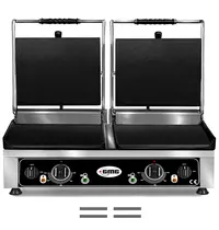 GMG Contact-/Paninigrill | Dubbel | Glad Oppervlak 720x270 (Gietijzer) | 50°C/300°C | 5kW (230V) | 820x500x300(h)mm