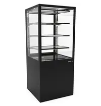 SAYL Neutrale Vitrine | INTEGRA | Zwart | 4 Niveaus | Wielen (Geremd) | 600x600x1400(h)mm 