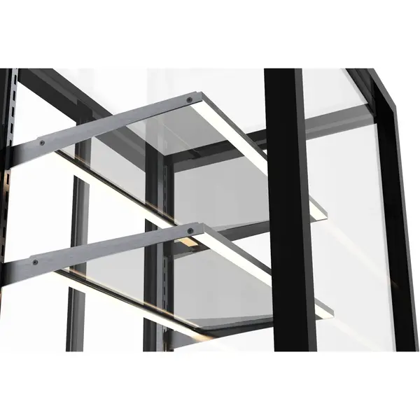 Warmhoudvitrine | INTEGRA | Zwart | 60°C/70°C | Geventileerd | 3 Niveaus | 0.53kW (230V) | Touchscreen | Wielen (Geremd) | 600x600x1100(h)mm