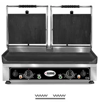 GMG Contact-/Paninigrill | Dubbel | Glad/Gegroefd Oppervlak 600x400 (Gietijzer) | 50°C/300°C | 6kW (230V) | 640x540x300(h)mm