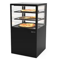 SAYL Warmhoudvitrine | INTEGRA | Zwart | 60°C/70°C | Geventileerd | 3 Niveaus | 0.53kW (230V) | Touchscreen | Wielen (Geremd) | 600x600x1100(h)mm 