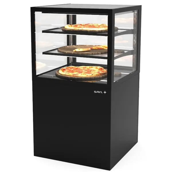 Warmhoudvitrine | INTEGRA | Zwart | 60°C/70°C | Geventileerd | 3 Niveaus | 0.53kW (230V) | Touchscreen | Wielen (Geremd) | 600x600x1100(h)mm