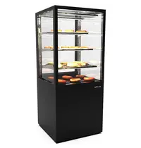 SAYL Warmhoudvitrine | INTEGRA | Zwart | 60°C/70°C | Geventileerd | 4 Niveaus | 0.53kW (230V) | Touchscreen | Wielen (Geremd) | 600x600x1400(h)mm