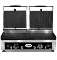 GMG Contact-/Paninigrill | Dubbel | Gegroefd Oppervlak 600x400 (Gietijzer) | 50°C/300°C | 6kW (230V) | 640x540x300(h)mm