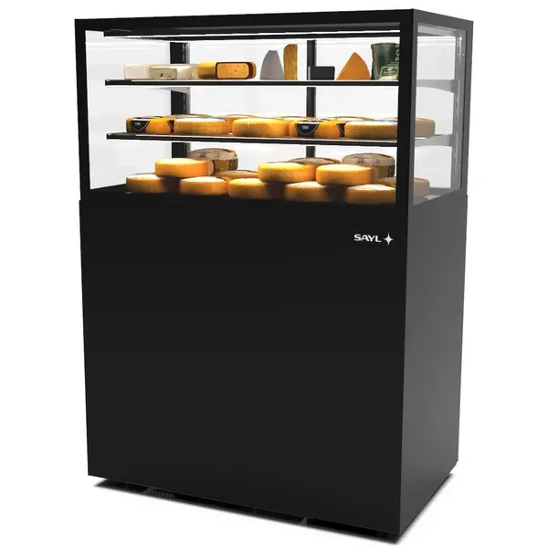 Koelvitrine | INTEGRA | Zwart | +2°C/+6°C | Geforceerd | 3 Niveaus | Vochtigheid Instelbaar | Wielen (Geremd) | 1000x600x1400(h)mm