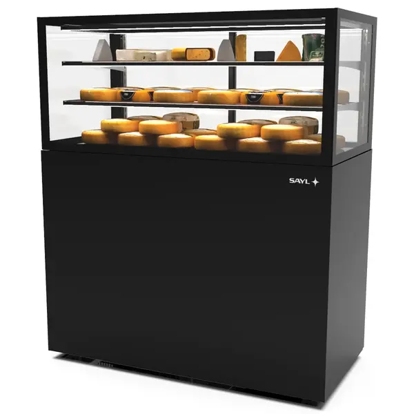 Koelvitrine | INTEGRA | Zwart | +2°C/+6°C | Geforceerd | 3 Niveaus | Vochtigheid Instelbaar | Wielen (Geremd) | 1200x600x1400(h)mm