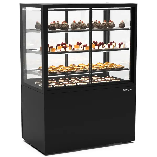 Koelvitrine | INTEGRA | Zwart | +2°C/+6°C | Geforceerd | 4 Niveaus | Zelfbediening | Touchscreen | Wielen (Geremd) | 1000x600x1400(h)mm