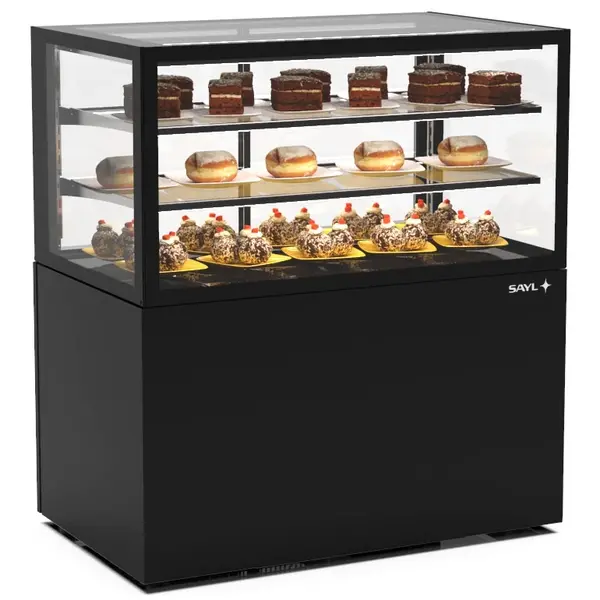 Koelvitrine | INTEGRA | Zwart | +2°C/+6°C | Geforceerd | 3 Niveaus | Touchscreen | Wielen (Geremd) | 1000x600x1100(h)mm