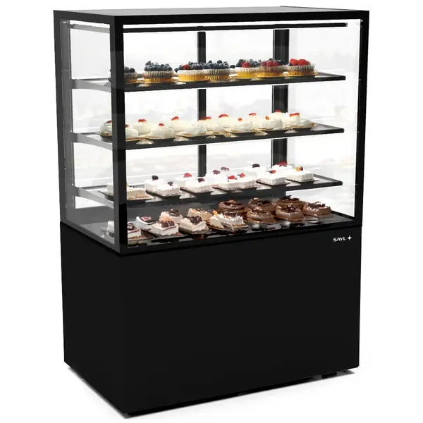 Koelvitrine | INTEGRA | Zwart | +2°C/+6°C | Geforceerd | 4 Niveaus | Touchscreen | Wielen (Geremd) | 1000x600x1400(h)mm