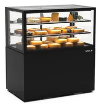 SAYL Koelvitrine | INTEGRA | Zwart | +2°C/+6°C | Geforceerd | 3 Niveaus | Vochtigheid Instelbaar | Wielen (Geremd) | 1000x600x1100(h)mm 