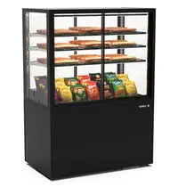 SAYL Neutrale Vitrine | INTEGRA | Zwart | 4 Niveaus | Zelfbediening | Wielen (Geremd) | 1000x600x1400(h)mm