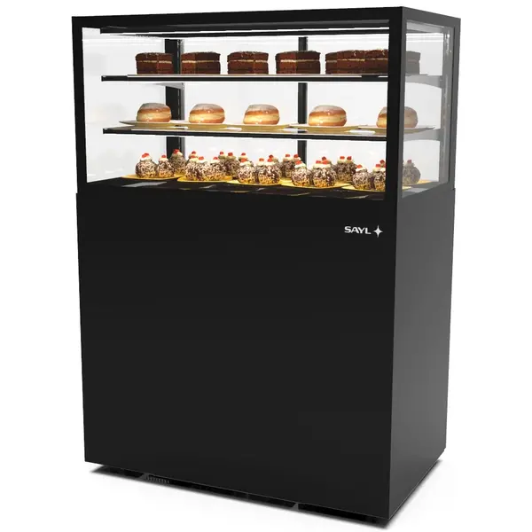 Koelvitrine | INTEGRA | Zwart | +2°C/+6°C | Geforceerd | 3 Niveaus | Touchscreen | Wielen (Geremd) | 1000x600x1400(h)mm