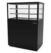 SAYL Neutrale Vitrine | INTEGRA | Zwart | 3 Niveaus | Wielen (Geremd) | 1000x600x1400(h)mm 