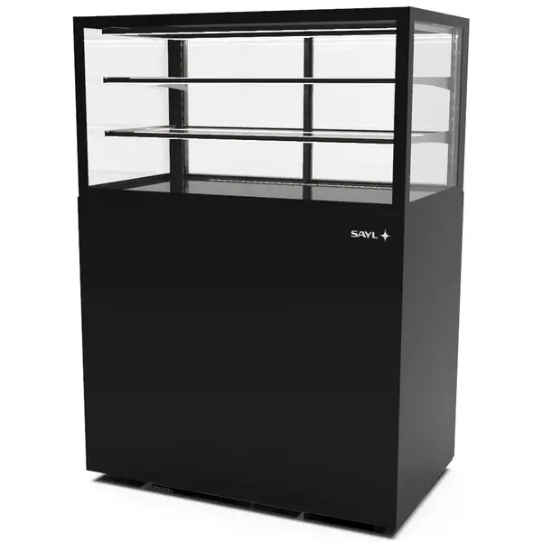 Neutrale Vitrine | INTEGRA | Zwart | 3 Niveaus | Wielen (Geremd) | 1000x600x1400(h)mm