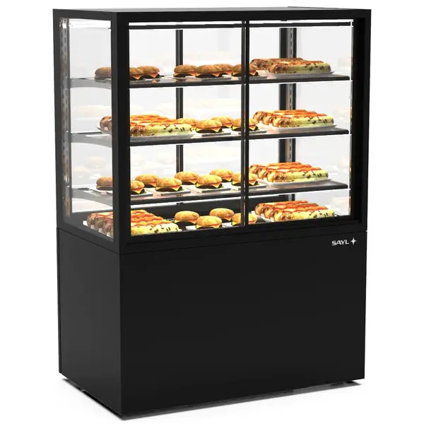 Warmhoudvitrine | INTEGRA | Zwart | 60°C/70°C | Geventileerd | 4 Niveaus | Zelfbediening | 1.55kW (230V) | Touchscreen | Wielen (Geremd) | 1000x600x1400(h)mm