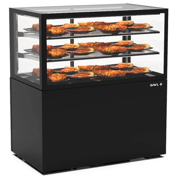 Warmhoudvitrine | INTEGRA | Zwart | 60°C/70°C | Geventileerd | 3 Niveaus | 1.05kW (230V) | Touchscreen | Wielen (Geremd) | 1000x600x1100(h)mm