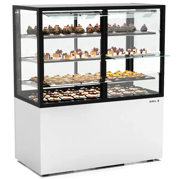 Koelvitrine | INTEGRA | Wit/Zwart | +2°C/+6°C | Geforceerd | 4 Niveaus | Zelfbediening | Touchscreen | Wielen (Geremd) | 1200x600x1400(h)mm
