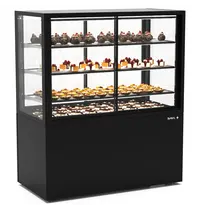 SAYL Koelvitrine | INTEGRA | Zwart | +2°C/+6°C | Geforceerd | 4 Niveaus | Zelfbediening | Touchscreen | Wielen (Geremd) | 1200x600x1400(h)mm 