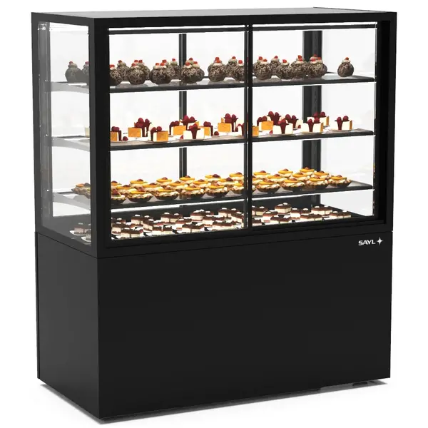 Koelvitrine | INTEGRA | Zwart | +2°C/+6°C | Geforceerd | 4 Niveaus | Zelfbediening | Touchscreen | Wielen (Geremd) | 1200x600x1400(h)mm