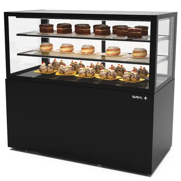 Koelvitrine | INTEGRA | Zwart | +2°C/+6°C | Geforceerd | 3 Niveaus | Touchscreen | Wielen (Geremd) | 1200x600x1100(h)mm