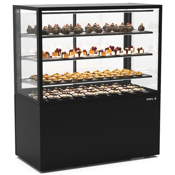 Koelvitrine | INTEGRA | Zwart | +2°C/+6°C | Geforceerd | 4 Niveaus | Touchscreen | Wielen (Geremd) | 1200x600x1400(h)mm