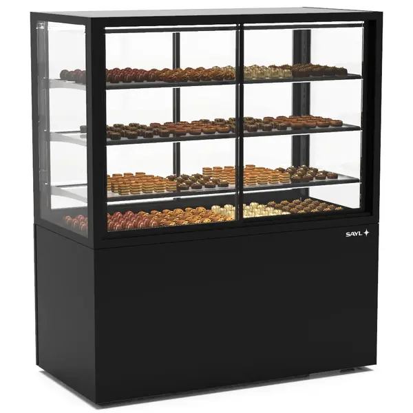 Koelvitrine | INTEGRA | Zwart | +2°C/+6°C | Geforceerd | 4 Niveaus | Zelfbediening | Vochtigheid Instelbaar | Wielen (Geremd) | 1200x600x1400(h)mm