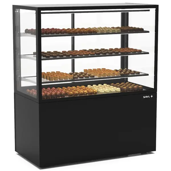 Koelvitrine | INTEGRA | Zwart | +2°C/+6°C | Geforceerd | 4 Niveaus | Vochtigheid Instelbaar | Wielen (Geremd) | 1200x600x1400(h)mm