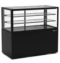 SAYL Neutrale Vitrine | INTEGRA | Zwart | 3 Niveaus | Wielen (Geremd) | 1200x600x1100(h)mm