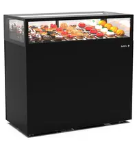 SAYL Koelvitrine | INTEGRA | Zwart | +2°C/+6°C | Geforceerd | 1 Niveau | Touchscreen | Wielen (Geremd) | 1200x600x1150(h)mm
