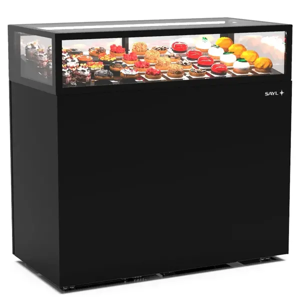 Koelvitrine | INTEGRA | Zwart | +2°C/+6°C | Geforceerd | 1 Niveau | Touchscreen | Wielen (Geremd) | 1200x600x1150(h)mm