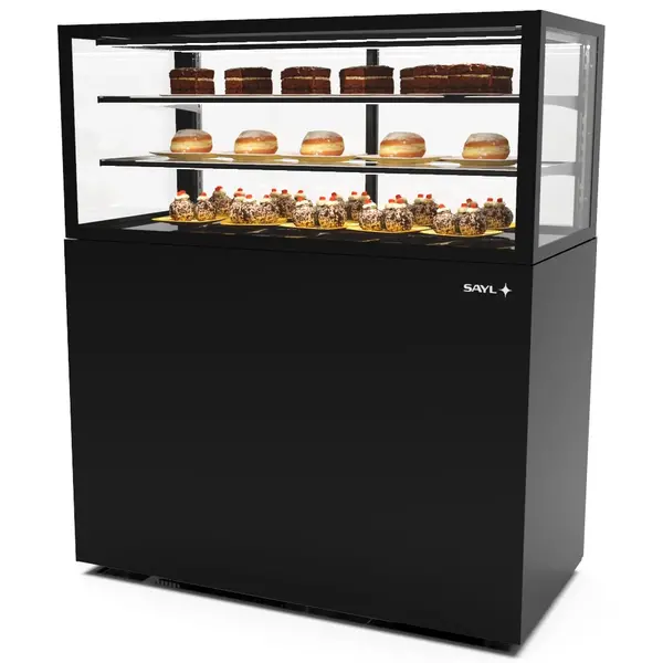 Koelvitrine | INTEGRA | Zwart | +2°C/+6°C | Geforceerd | 3 Niveaus | Touchscreen | Wielen (Geremd) | 1200x600x1400(h)mm