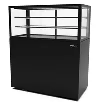 SAYL Neutrale Vitrine | INTEGRA | Zwart | 3 Niveaus | Wielen (Geremd) | 1200x600x1400(h)mm