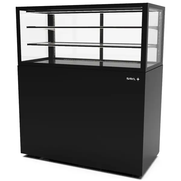 Neutrale Vitrine | INTEGRA | Zwart | 3 Niveaus | Wielen (Geremd) | 1200x600x1400(h)mm