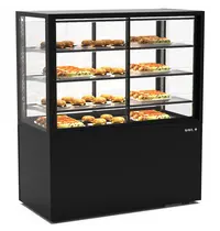 SAYL Warmhoudvitrine | INTEGRA | Zwart | 60°C/70°C | Geventileerd | 4 Niveaus | Zelfbediening | 1.56kW (230V) | Touchscreen | Wielen (Geremd) | 1200x600x1400(h)mm