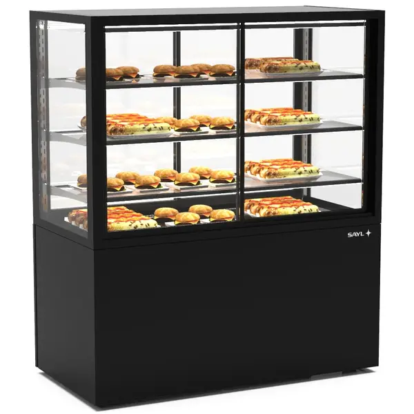 Warmhoudvitrine | INTEGRA | Zwart | 60°C/70°C | Geventileerd | 4 Niveaus | Zelfbediening | 1.56kW (230V) | Touchscreen | Wielen (Geremd) | 1200x600x1400(h)mm