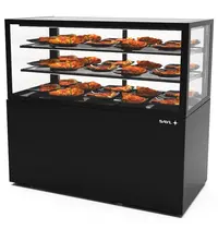 SAYL Warmhoudvitrine | INTEGRA | Zwart | 60°C/70°C | Geventileerd | 3 Niveaus | 1.05kW (230V) | Touchscreen | Wielen (Geremd) | 1200x600x1100(h)mm