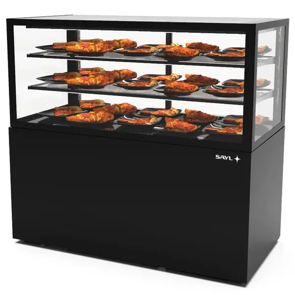 Warmhoudvitrine | INTEGRA | Zwart | 60°C/70°C | Geventileerd | 3 Niveaus | 1.05kW (230V) | Touchscreen | Wielen (Geremd) | 1200x600x1100(h)mm