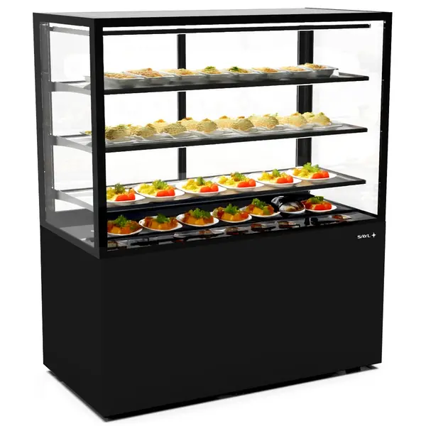 Warmhoudvitrine | INTEGRA | Zwart | 60°C/70°C | Geventileerd | 4 Niveaus | 1.56kW (230V) | Touchscreen | Wielen (Geremd) | 1200x600x1400(h)mm